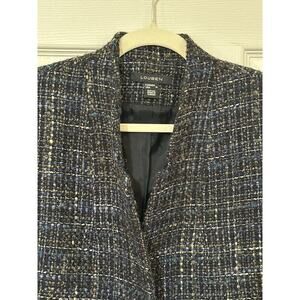 Women’s Louben Tweed Dark Blue Blazer Size 10